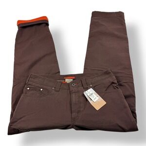 LL Bean Riverton Lined Pants Mens 35x32 Black Coffee Brown Canvas 291691 NWT